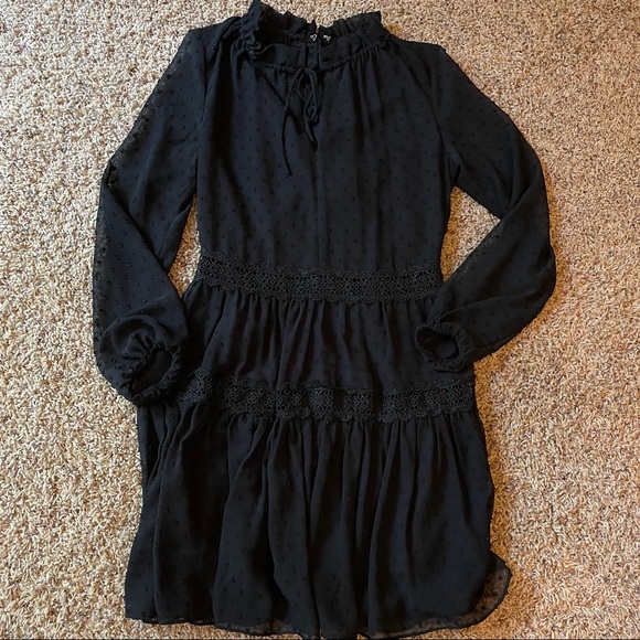 Aqua Clip Dot Black Dress - Picture 2 of 5